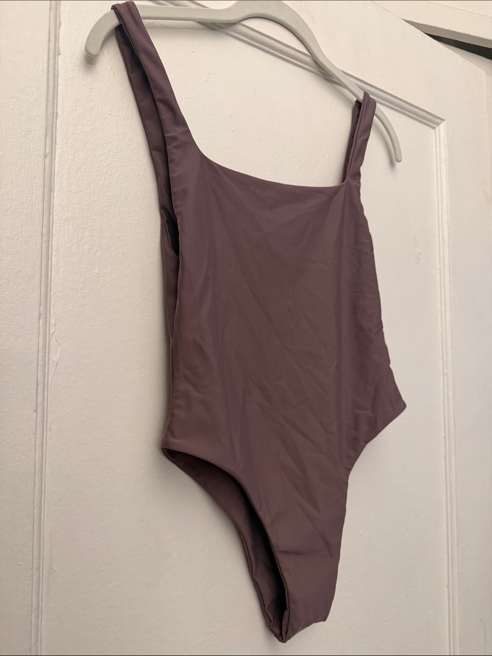 Women’s Scoop Neck One-Piece Swimsuit - Plum - Picture 2 of 4